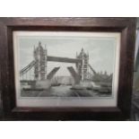 A print of Tower Bridge with a print in commemoration of the opening ceremony of Tower Bridge, dated