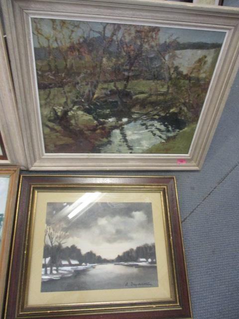 Mixed pictures to include Eileen James - Sussex Landscape, oil on canvas 23 1/2" x 19" signed verso, - Image 3 of 3