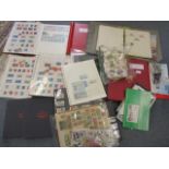 Various albums and stock books, loose album pages, various stamps on cards and loose, mint GB