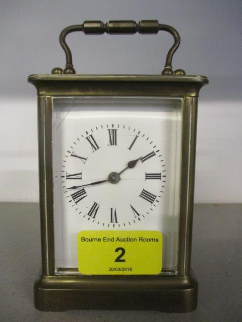 An early 20th century brass cased carriage clock