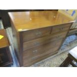 A late Victorian mahogany, straight fronted chest, with two short and three long drawers, 40"h x