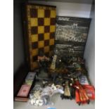 Mixed games and toys to include a boxed puzzle, cards, chess set and others