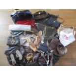 A quantity of ladies' fashion bags to include two Abro hobo style leather shoulder bags, a Calvin