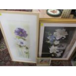 Three pictures to include Judi Trevorras - a print depicting a still life, three pictures to include