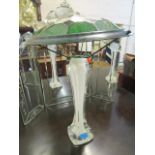 Designed by Paul Kedelv for Flygsfors - a white opal and clear glass cased glass table lamp, circa