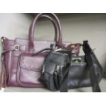 A modern Jaques Vert Mulberry leather handbag and a Radley black leather and fabric shoulder bag