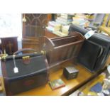 A mixed lot to include a Gladstone bag, travelling bag, magazine rack and other items