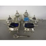 A silver cruet set, total weight 498g