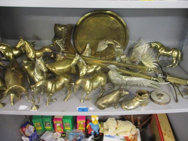 A quantity of brass including ornamental models of mainly animals