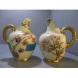 A pair of Royal Worcester, blush ivory jugs, numbered 1094