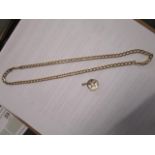 A 9ct gold belcher link necklace, 4.8g and a pendant