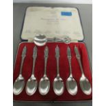 A cased set of six silver Monarchs of the Century 1937 Coronation spoons, Cooper Bros & Sons