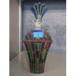 A large Venetian coloured glass scent bottle 12"h