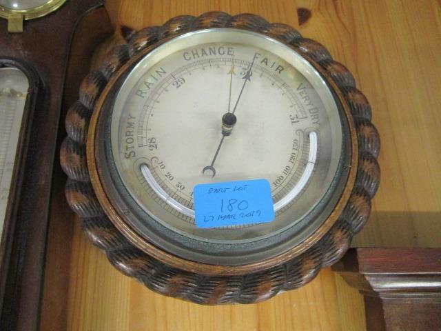 W Youle, a Georgian cased banjo barometer with ivory wheel adjuster, the level marked W Youle, 79 - Image 5 of 5