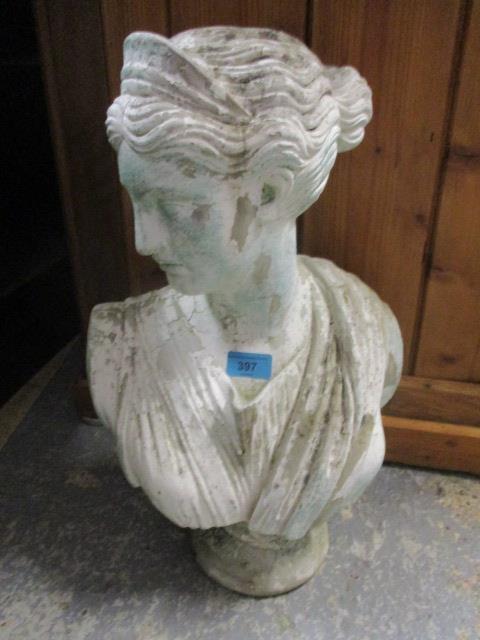 A composition bust of a lady 20"h