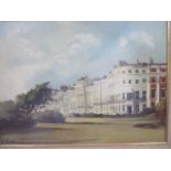 Roy Adams - The Crescent, oil on board signed lower left hand corner and mounted in a gilt wooden