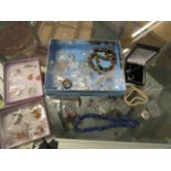 Silver and other jewellery to include bangles, earrings, necklaces, pendants set with amber coloured