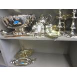 A selection of miscellaneous silver plate to include a large punch bowl