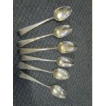 A matched set of six George III silver teaspoons