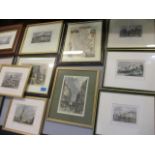 A mixed lot of limited edition framed prints and etchings to include a harbour side, signed
