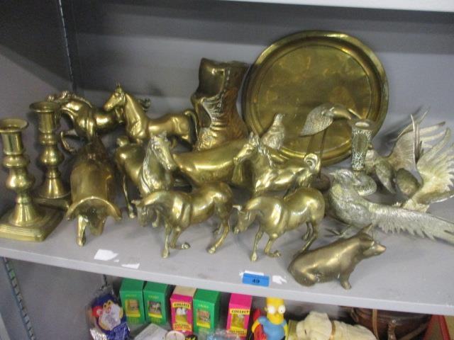 A quantity of brass including ornamental models of mainly animals - Image 2 of 2