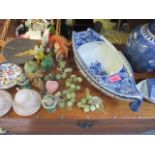 A quantity of blue and white oriental ceramics to include a ginger jar with lid, together with