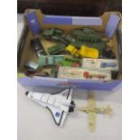 Dinky and other diecast model vehicles to include a Foden flat truck 905, a Guy 4 ton lorry 911,