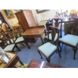 A set of six Queen Anne style mahogany dining chairs with drop in seats, circa 1920, a Victorian