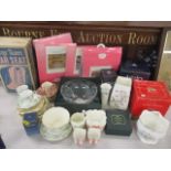 A mixed lot to include boxed Aynsley, Tiny Tears car seat, boxed glass bowl and other items