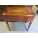 A Victorian mahogany chest with a hinge top, on ring turned legs 22 1/2" x 21"w