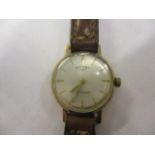 A ladies' Rotary 9ct gold wristwatch on a leather strap