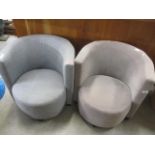 Two modern tub armchairs