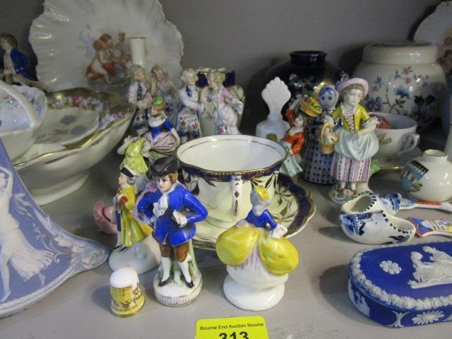 A selection of ceramic ornaments to include Oldest Volkstadt figurines, and other German factory - Image 3 of 4