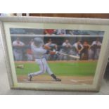 A large baseball print 38" x 27" framed