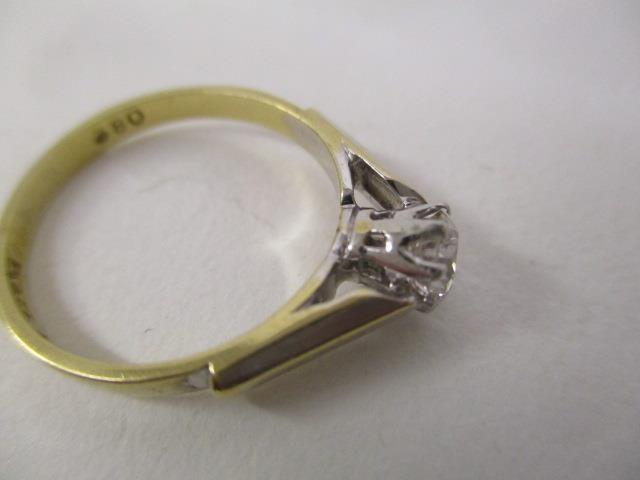 A gold and platinum coloured metal solitaire diamond ring, approximately 3.5ct, stamped 18ct plat, - Image 5 of 5