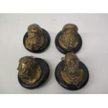 Four 19th century bronzed furniture mounts, each fashioned as a bearded gentleman, mounted on