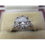 A solitaire diamond ring approximately 1.75ct in an 18ct yellow gold and platinum setting, size Q,