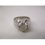 An 18ct white gold gents, single stone, brilliant cut diamond ring, approximately 1.6ct, in a