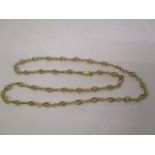 A 9ct gold open twist link necklace, 24"l, 16.2g