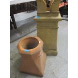 A Victorian Farnley Company chimney pot and a later terracotta example