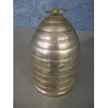 A silver plated Kenneth Turner candle holder in the form of a beehive