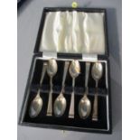 A set of six early 20th century silver tea spoons