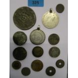 A group of North African silver, bronze/brass coinage and others to include a Maria Theresia
