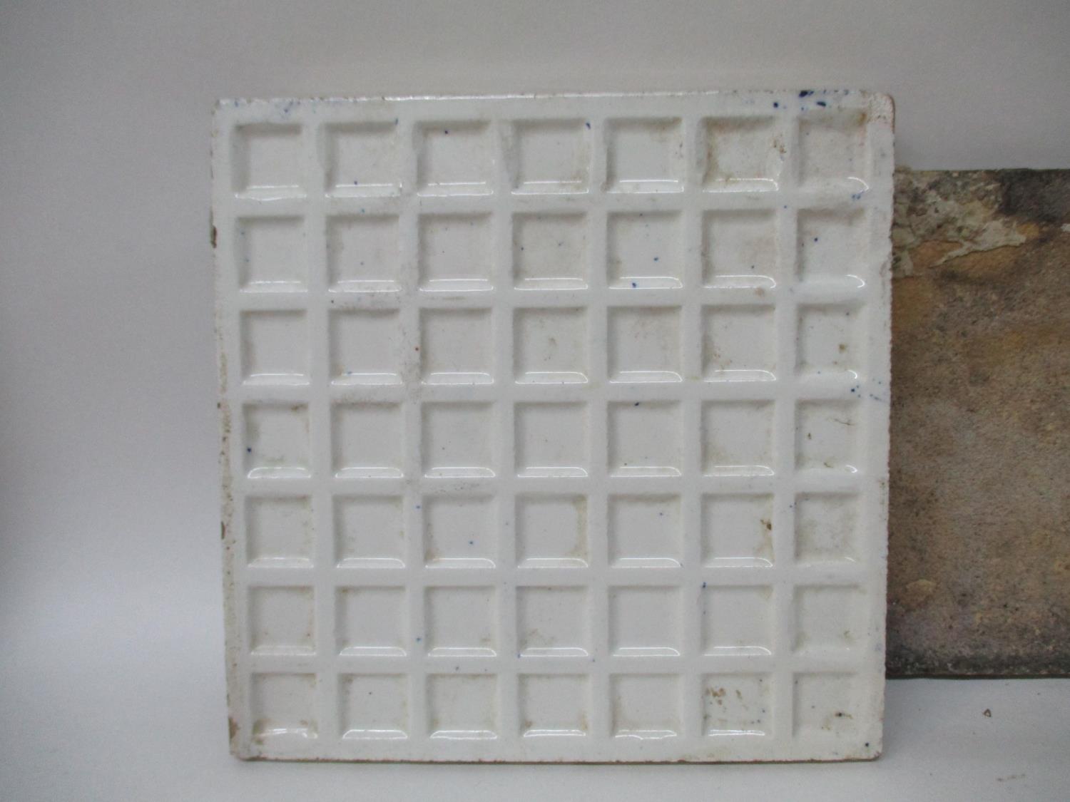 A collection of twenty six 18th, 19th and 20th century tiles to include two Dutch manganese examples - Image 20 of 24