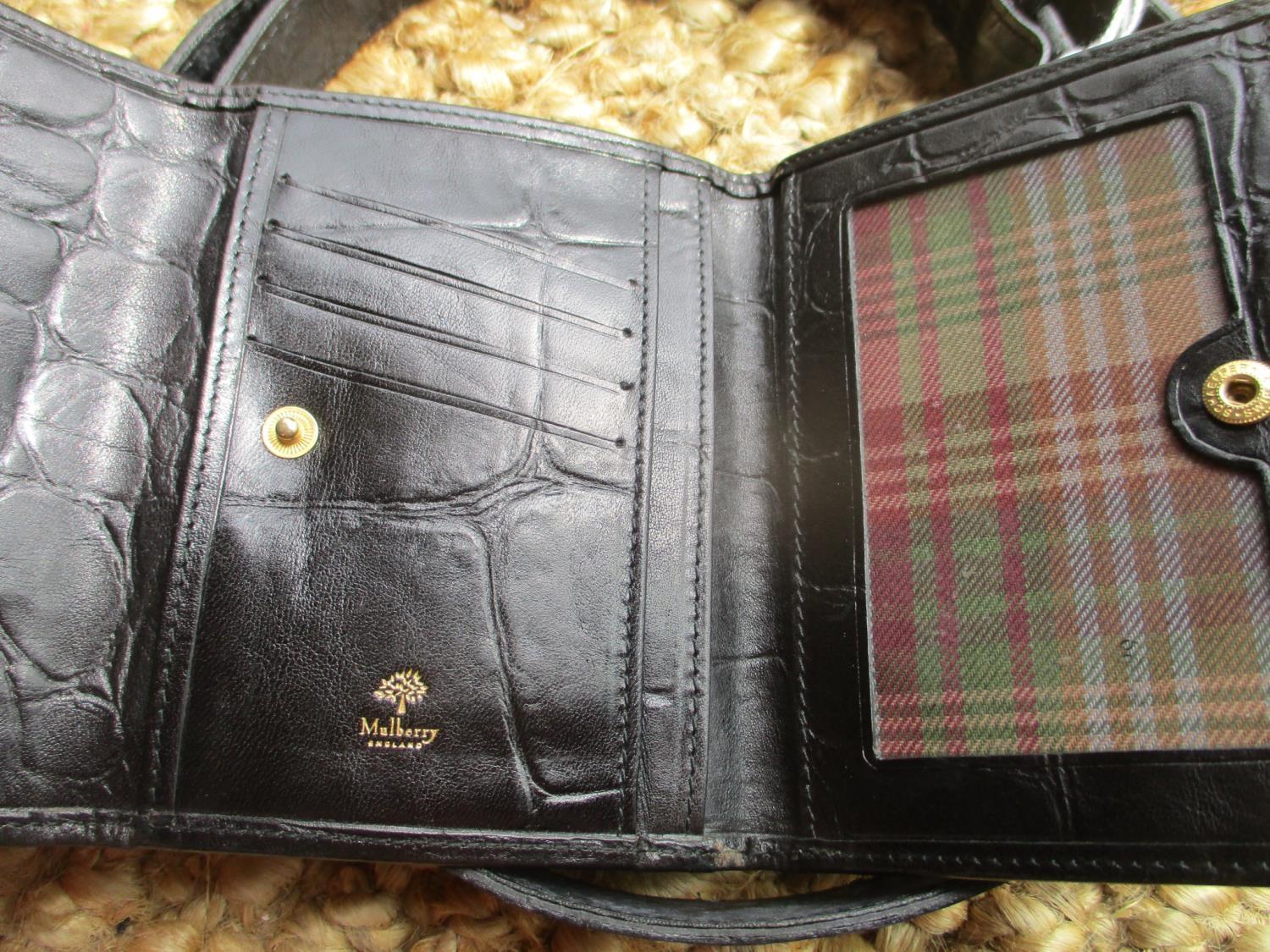 A Mulberry black leather wallet and a matching Mulberry belt, both in a crocodile textured - Image 7 of 8