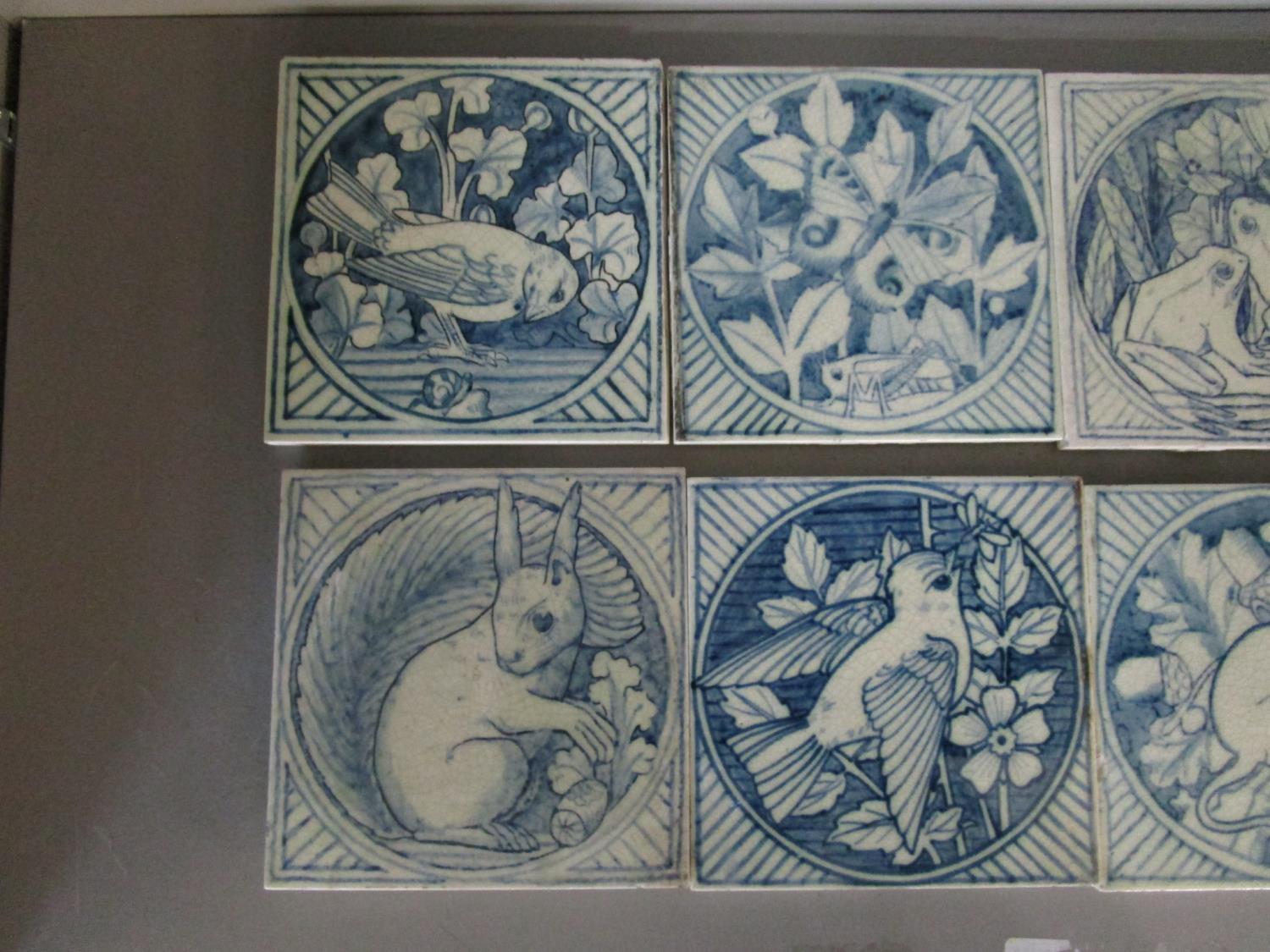 Minton's Kensington Gore Art Pottery Studio - a group of ten aesthetic style Victorian blue and - Image 6 of 14