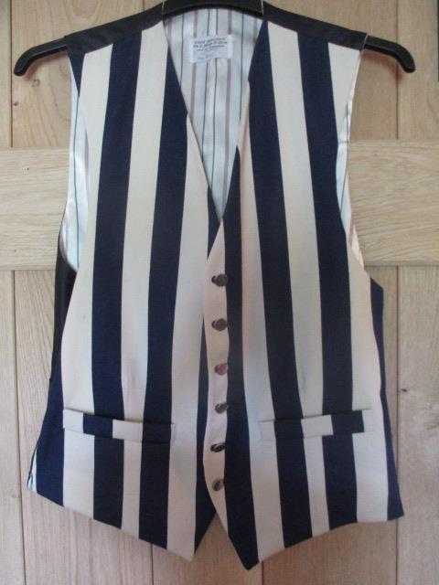 A gents Tom Brown of Eton blue and cream striped waistcoat, together with a gents cream blazer - Image 3 of 8