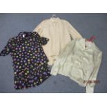 Hardy Amies- five items of clothing comprising a beige formal skirt suit (attention required to