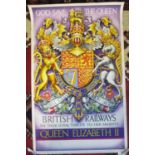 A British Railways advertising poster 'God Save The Queen 1953 British Railways Pay Their Loyal