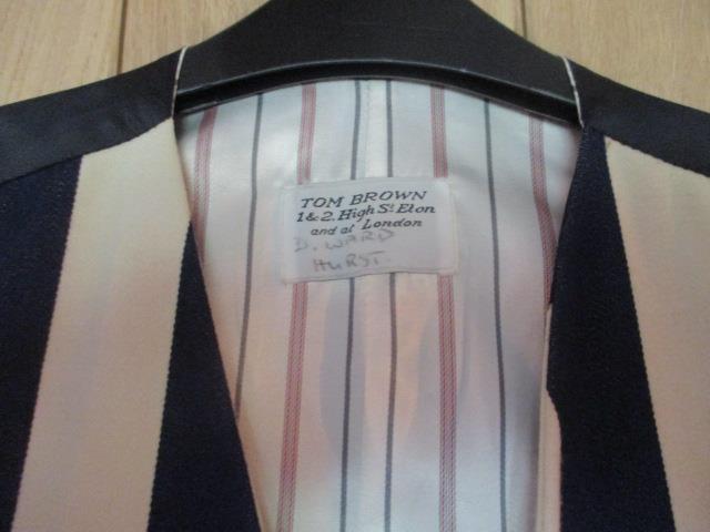 A gents Tom Brown of Eton blue and cream striped waistcoat, together with a gents cream blazer - Image 5 of 8